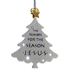 The Reason For the Season Is Jesus, Silver-Plated Ornament, Tree