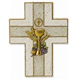 First Communion Wall Cross With Gold Leafed Chalice