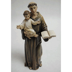 St. Anthony Resin Painted Statue  6 1/4" H