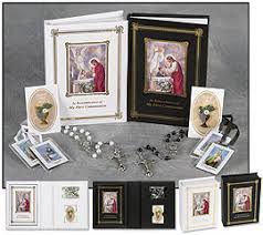 Girl's First Holy Communion Gift Set Including First Mass Book, Rosary, Scapular, and Lapel Pin