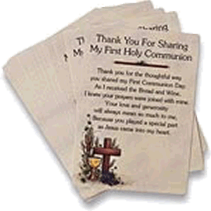 Thank You First Communion Card
