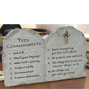 Teen Commandments Plaque