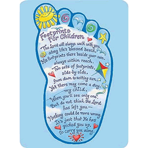 Footprints for Children Prayer Card