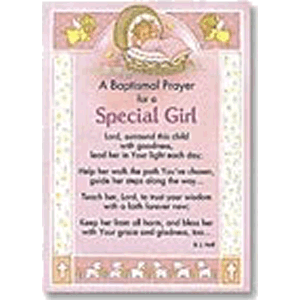 Baptism Prayer for Girl Greeting Card