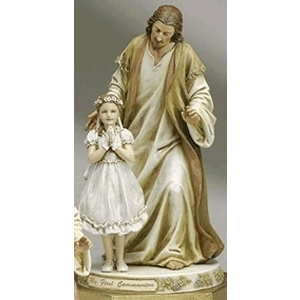 My First Communion Jesus with Girl Statue