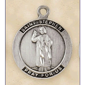 Pewter St. Stephen Medal With Chain