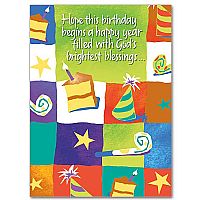 Hope This Birthday Begins a Happy Year Filled With God's Brightest Blessings Birthday Greeting Card