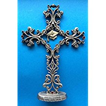 Bless This Graduate Standing Cross with Ruby Crystals