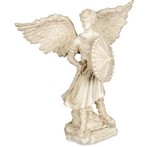 St. Michael The Archangel Statue White Polyresin  7'" H