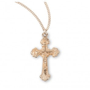 Ornate Crucifix 16kt Gold over Sterling Silver with 18" Chain