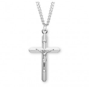 Sterling Silver Inlayed Crucifix on 24" Chain