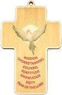 Confirmation Certificate with Laser Cut Holy Spirit Wood Cross