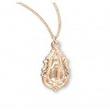Gold Over Sterling Silver Fancy Baroque Miraculous Medal on Chain