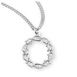 Sterling Silver Crown of Thorns Medal With Chain