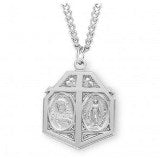 Sterling Silver Four-Way Combination Medal With Chain