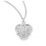 Sterling Silver Holy Spirit Trinity Medal With Chain