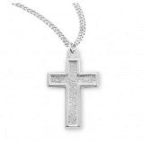 Sterling Silver Hammered Cross With Chain