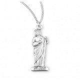 Sterling Silver Saint Jude Cut-Out Medal With Chain