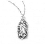 Sterling Silver Our Lady of Guadalupe Medal With Chain
