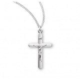 Sterling Silver Streamlined Crucifix With Chain