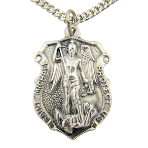 St. Michael Badge Style Medal With Chain