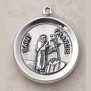 Sterling Silver St. Francis Medal With Chain