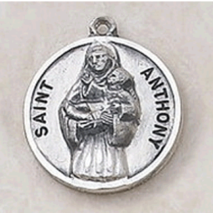 Sterling Silver St. Anthony Medal With Chain