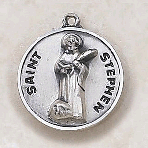 Sterling Silver St. Stephen Medal With Chain