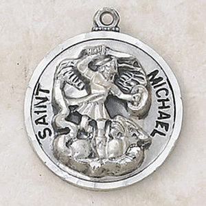 Sterling Silver St. Michael Medal With Chain