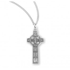 Sterling Silver Irish Celtic Cross on 18" Chain