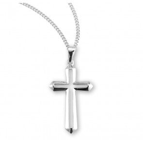 Sterling Silver Cut Out Cross on 18" Chain