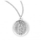 Sterling Silver Our Lady of Guadalupe Medal on 18" Chain